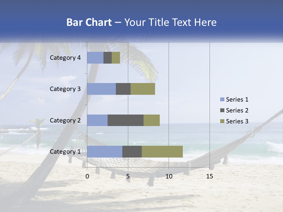 A Hammock On The Beach With Palm Trees PowerPoint Template