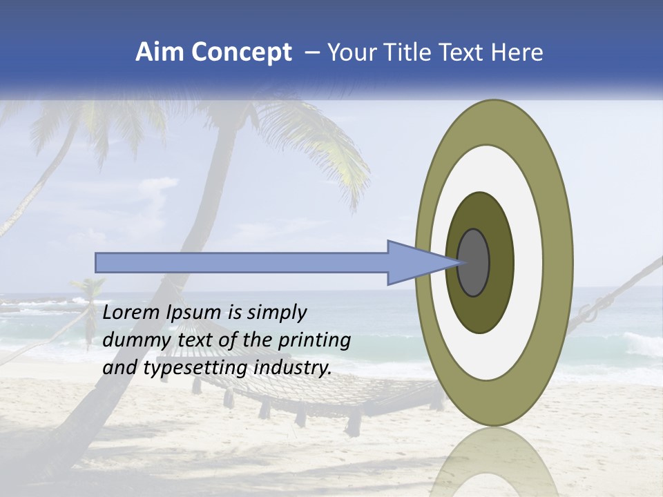A Hammock On The Beach With Palm Trees PowerPoint Template
