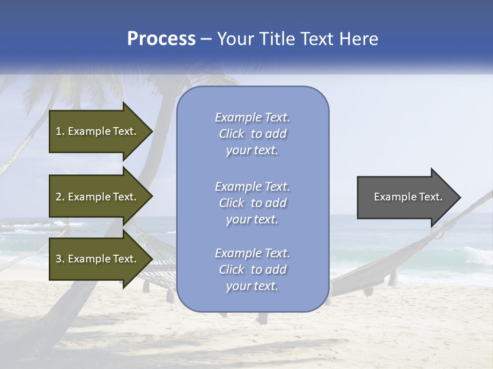 A Hammock On The Beach With Palm Trees PowerPoint Template