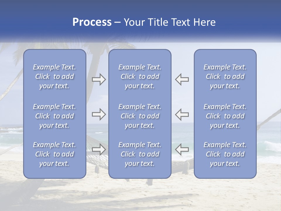 A Hammock On The Beach With Palm Trees PowerPoint Template