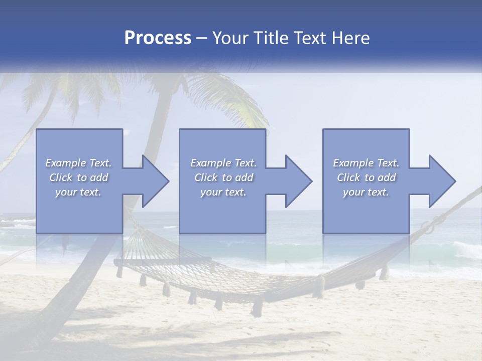 A Hammock On The Beach With Palm Trees PowerPoint Template