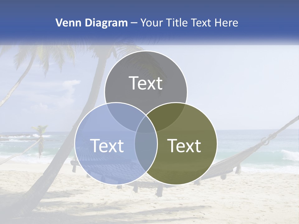 A Hammock On The Beach With Palm Trees PowerPoint Template