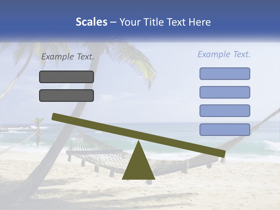 A Hammock On The Beach With Palm Trees PowerPoint Template