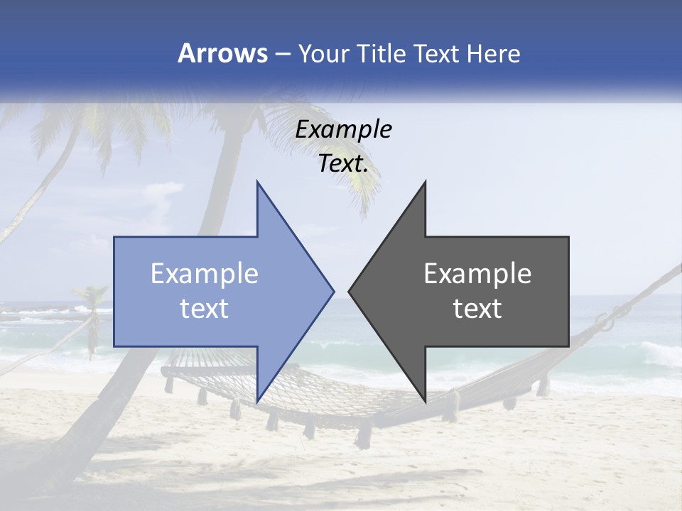 A Hammock On The Beach With Palm Trees PowerPoint Template