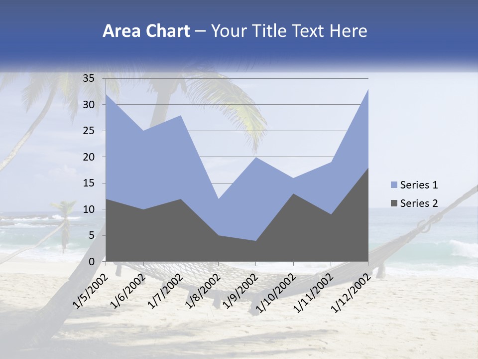 A Hammock On The Beach With Palm Trees PowerPoint Template