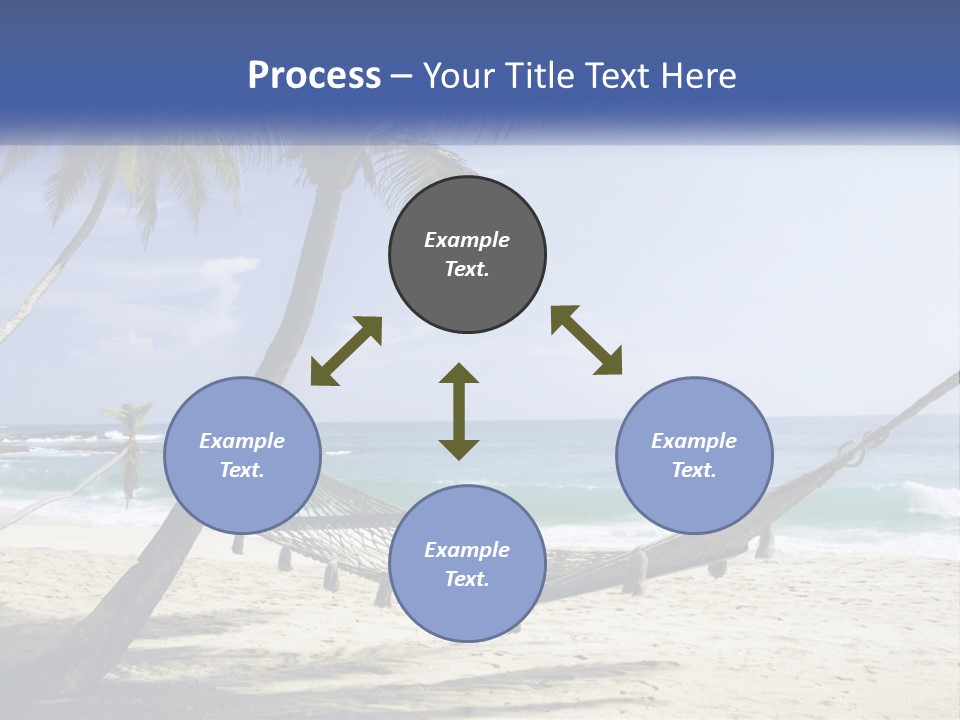 A Hammock On The Beach With Palm Trees PowerPoint Template