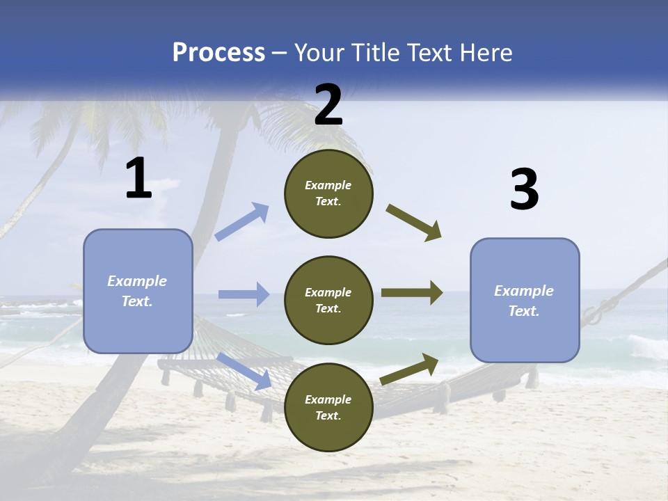 A Hammock On The Beach With Palm Trees PowerPoint Template