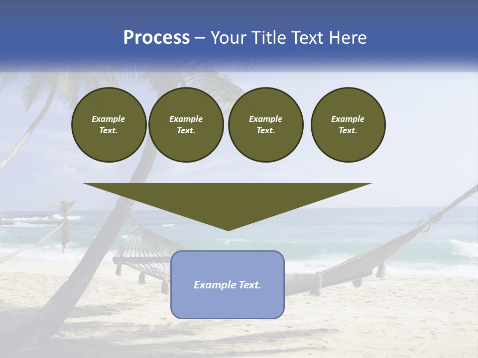 A Hammock On The Beach With Palm Trees PowerPoint Template