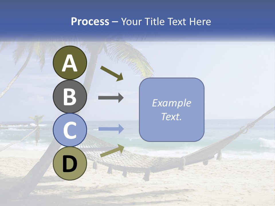 A Hammock On The Beach With Palm Trees PowerPoint Template