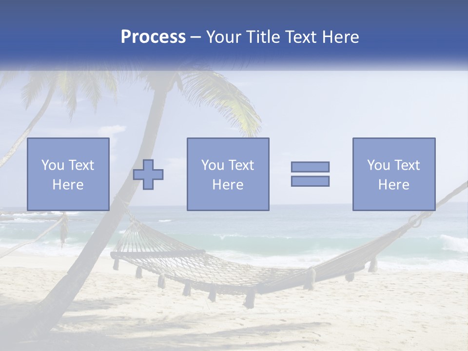 A Hammock On The Beach With Palm Trees PowerPoint Template