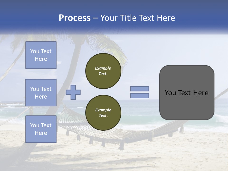 A Hammock On The Beach With Palm Trees PowerPoint Template