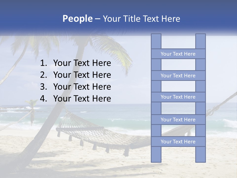 A Hammock On The Beach With Palm Trees PowerPoint Template