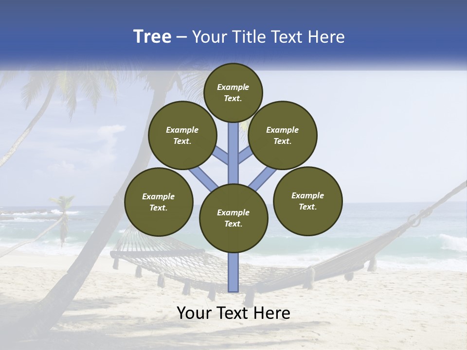 A Hammock On The Beach With Palm Trees PowerPoint Template