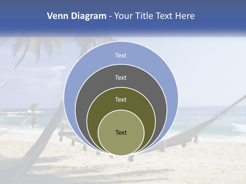 A Hammock On The Beach With Palm Trees PowerPoint Template