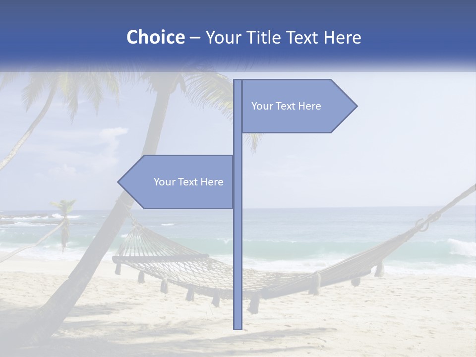 A Hammock On The Beach With Palm Trees PowerPoint Template