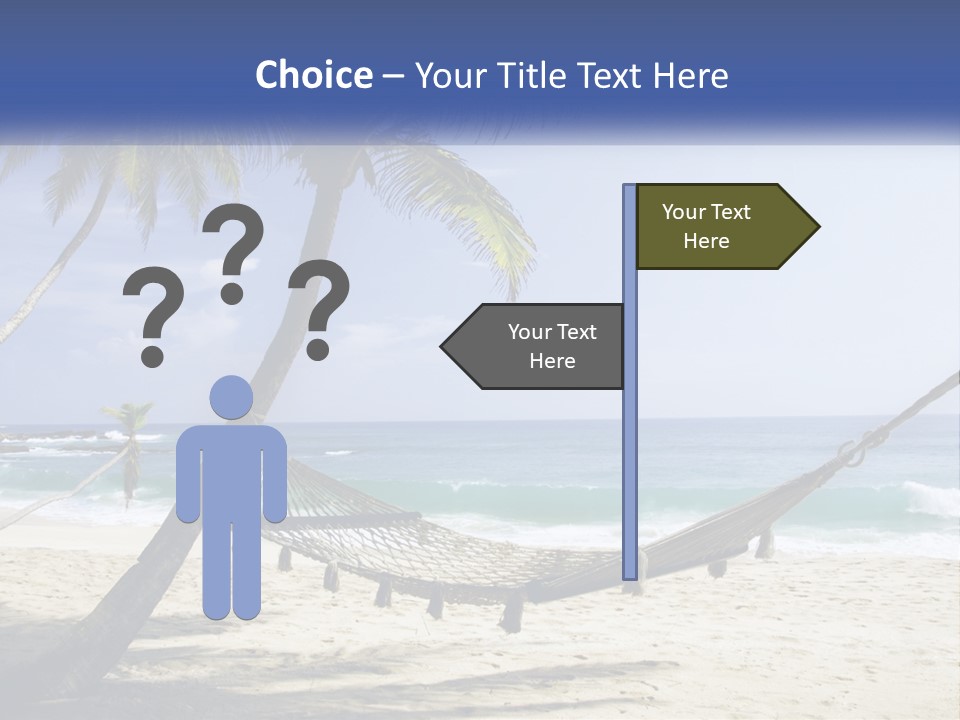 A Hammock On The Beach With Palm Trees PowerPoint Template