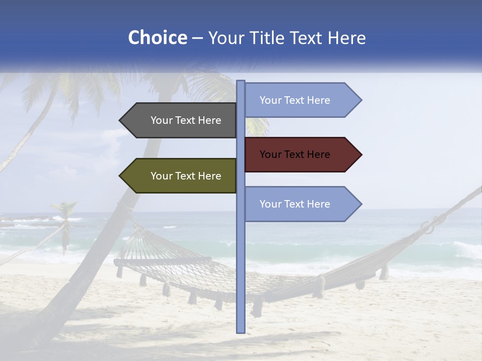 A Hammock On The Beach With Palm Trees PowerPoint Template