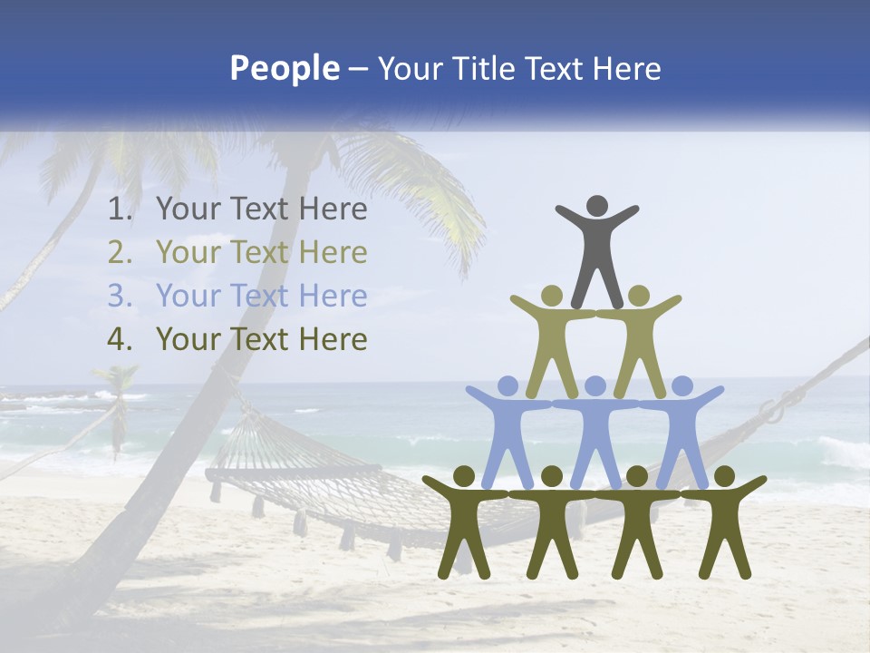 A Hammock On The Beach With Palm Trees PowerPoint Template