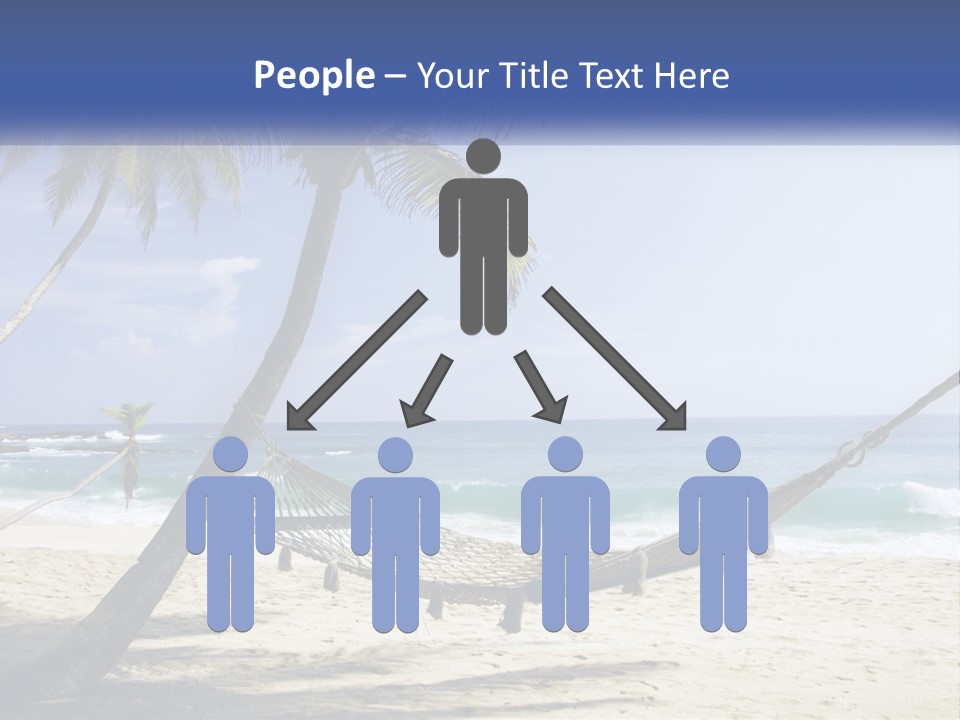A Hammock On The Beach With Palm Trees PowerPoint Template