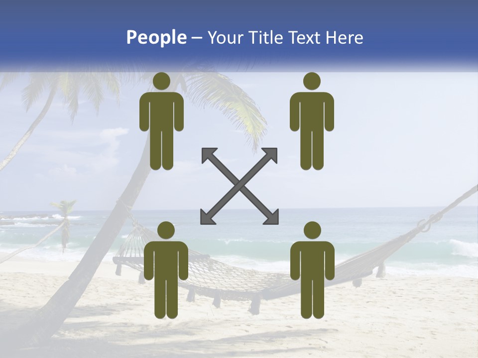 A Hammock On The Beach With Palm Trees PowerPoint Template