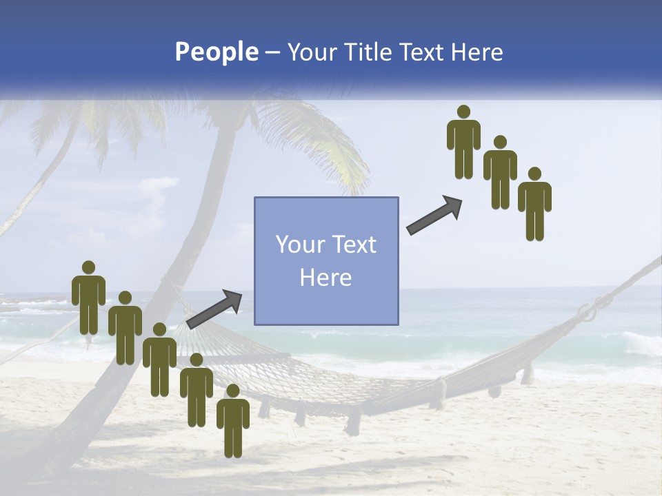 A Hammock On The Beach With Palm Trees PowerPoint Template
