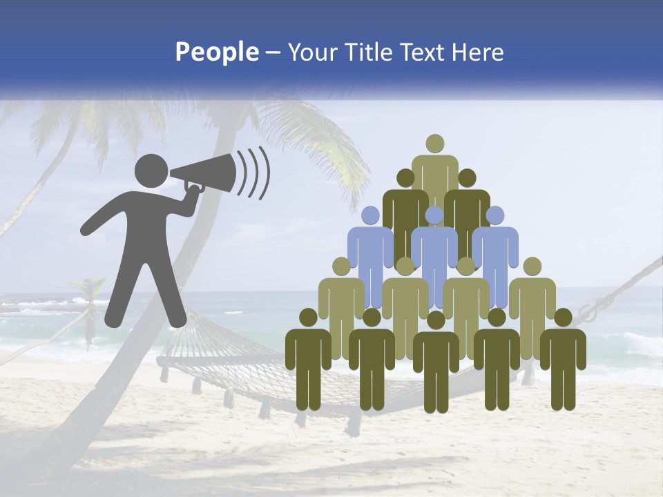 A Hammock On The Beach With Palm Trees PowerPoint Template