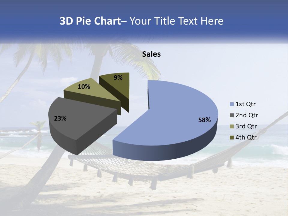 A Hammock On The Beach With Palm Trees PowerPoint Template