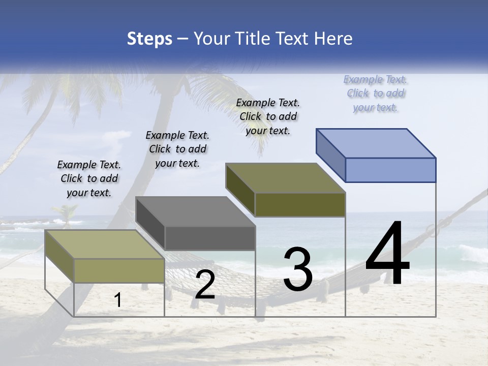 A Hammock On The Beach With Palm Trees PowerPoint Template