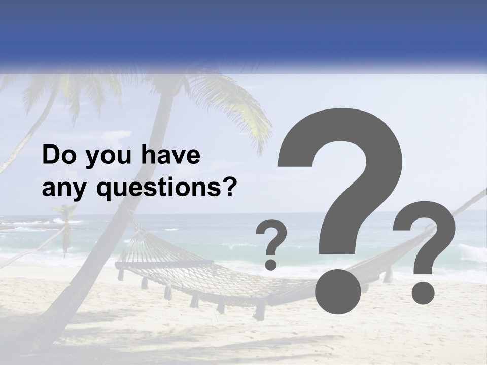 A Hammock On The Beach With Palm Trees PowerPoint Template