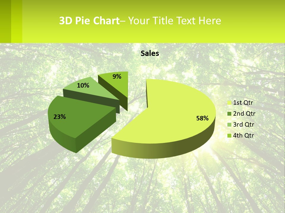 A Green Forest With The Sun Shining Through The Trees PowerPoint Template