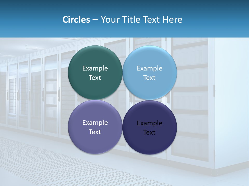 A Row Of Servers In A Data Center PowerPoint Template