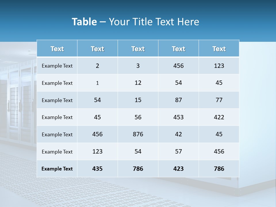 A Row Of Servers In A Data Center PowerPoint Template