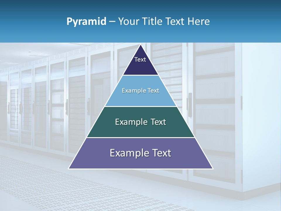 A Row Of Servers In A Data Center PowerPoint Template