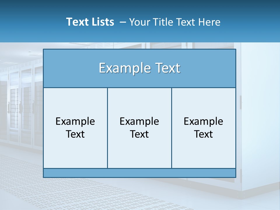 A Row Of Servers In A Data Center PowerPoint Template