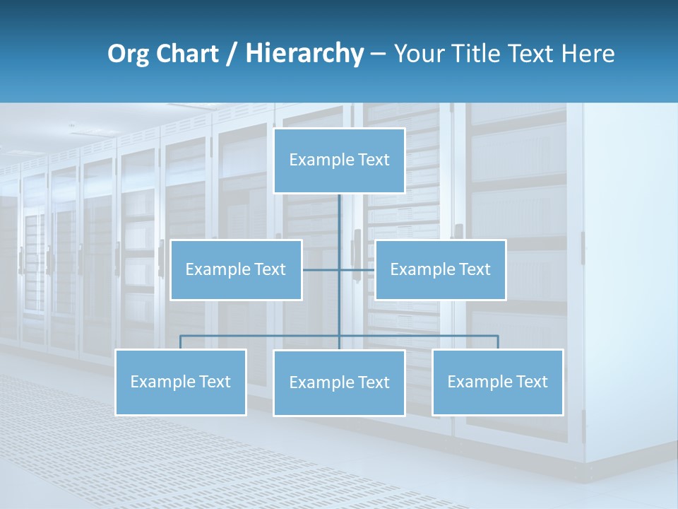 A Row Of Servers In A Data Center PowerPoint Template