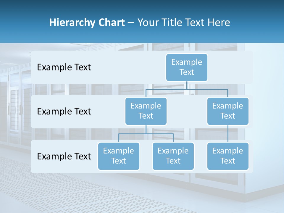 A Row Of Servers In A Data Center PowerPoint Template
