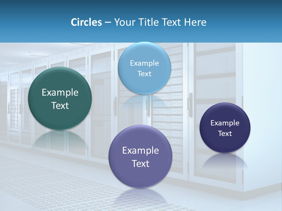 A Row Of Servers In A Data Center PowerPoint Template