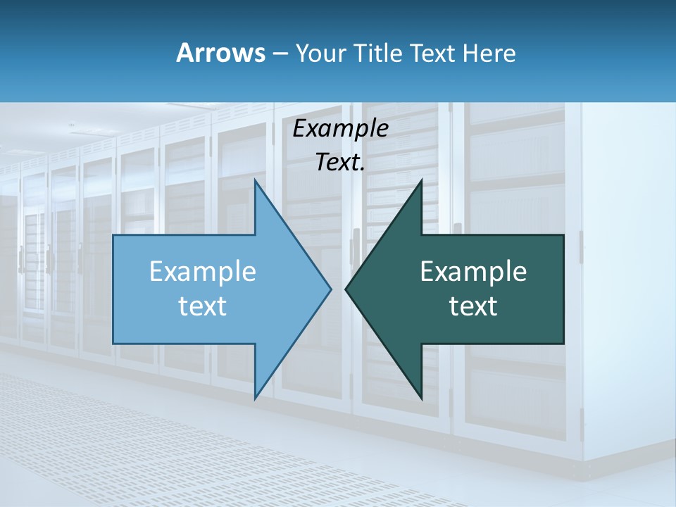 A Row Of Servers In A Data Center PowerPoint Template