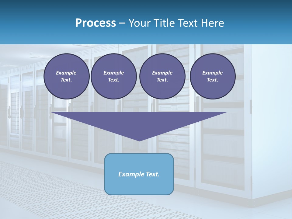 A Row Of Servers In A Data Center PowerPoint Template