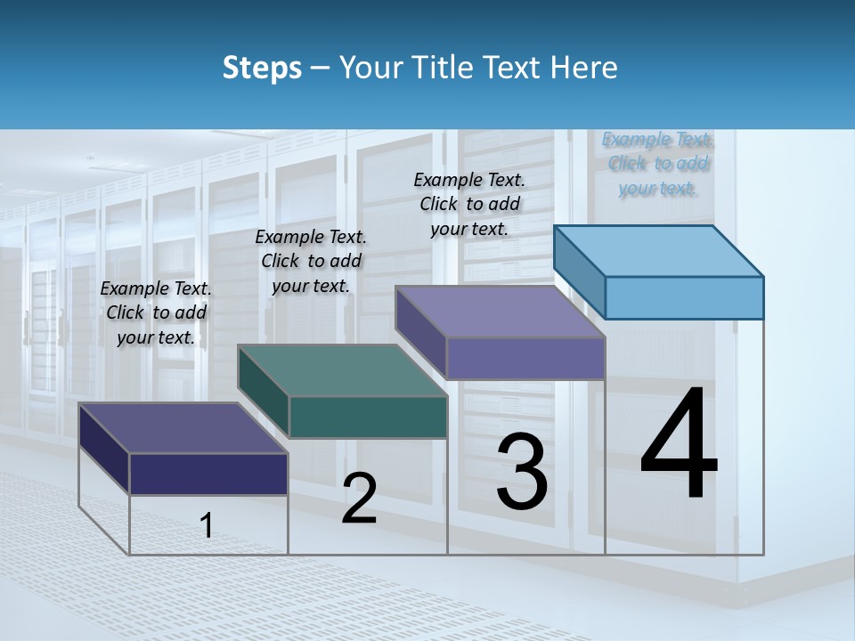 A Row Of Servers In A Data Center PowerPoint Template