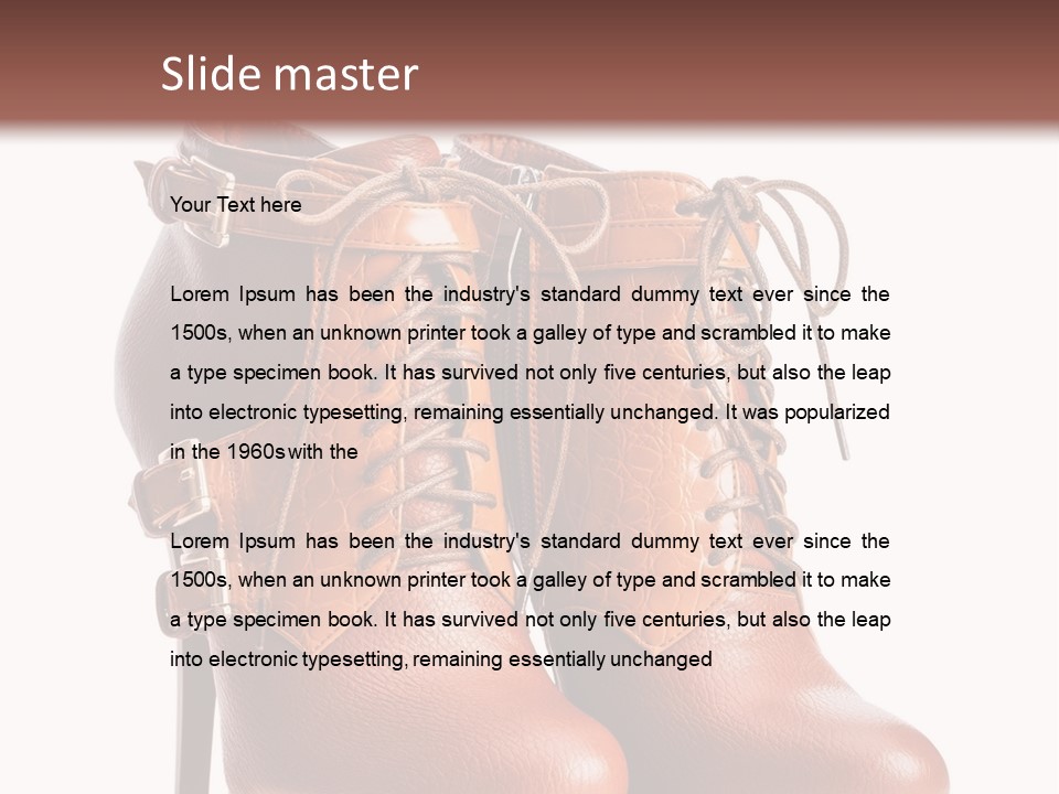 A Pair Of Brown Boots With Straps On Them PowerPoint Template