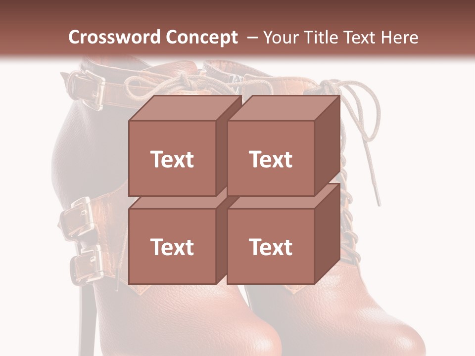 A Pair Of Brown Boots With Straps On Them PowerPoint Template