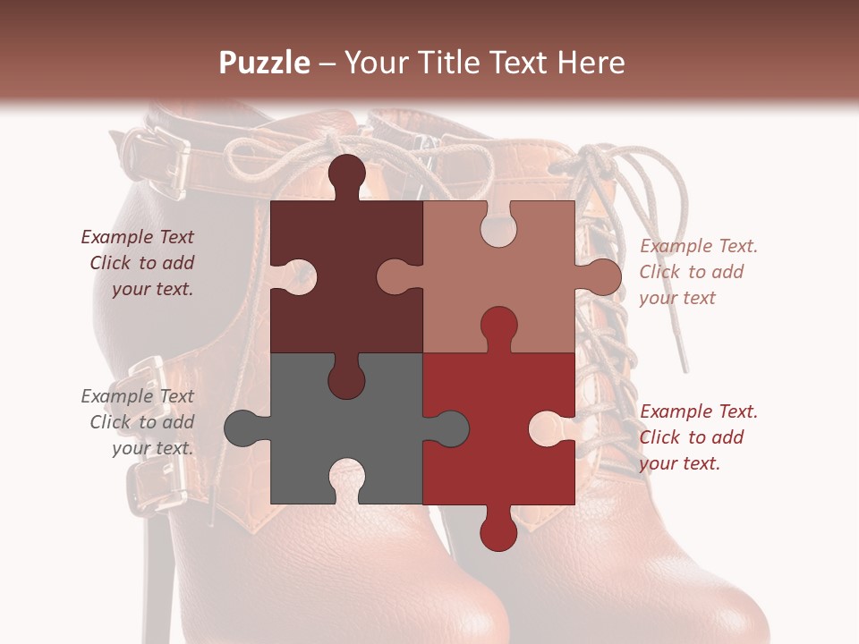 A Pair Of Brown Boots With Straps On Them PowerPoint Template