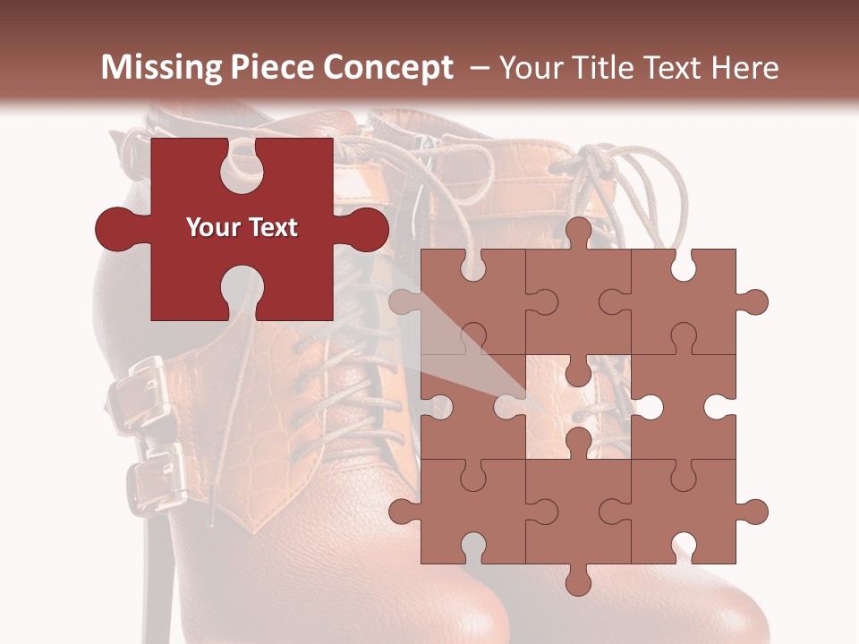 A Pair Of Brown Boots With Straps On Them PowerPoint Template