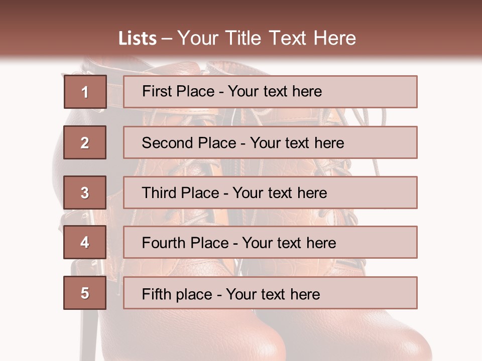 A Pair Of Brown Boots With Straps On Them PowerPoint Template