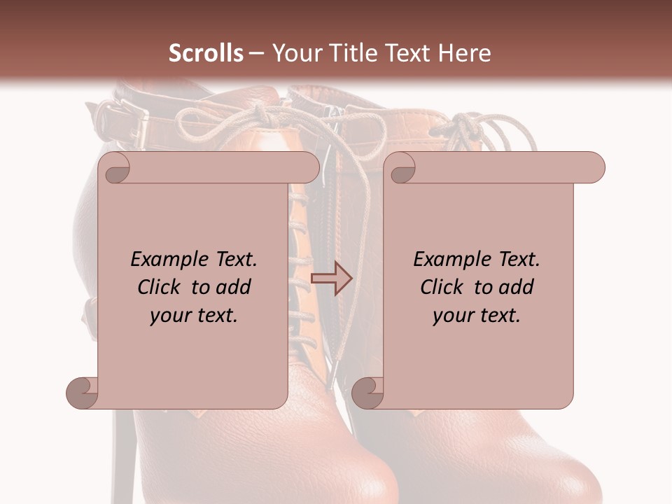 A Pair Of Brown Boots With Straps On Them PowerPoint Template