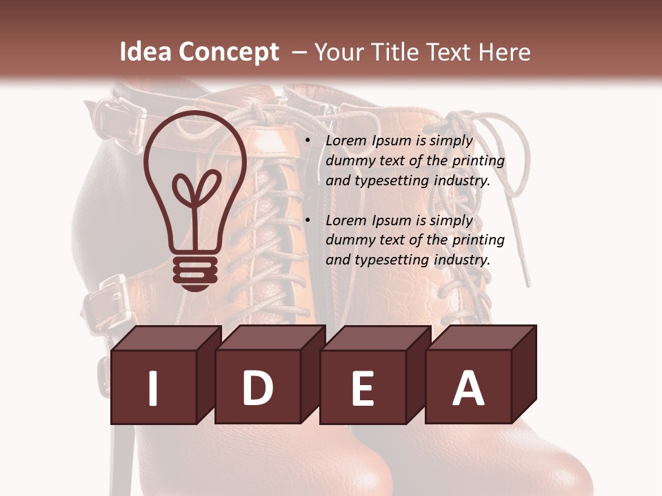 A Pair Of Brown Boots With Straps On Them PowerPoint Template
