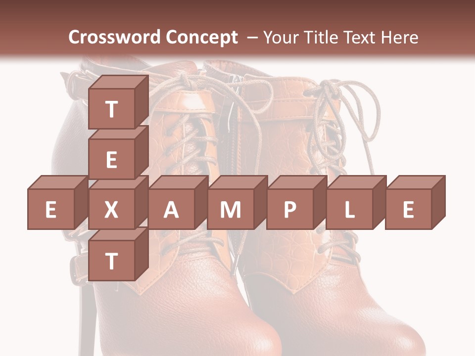 A Pair Of Brown Boots With Straps On Them PowerPoint Template