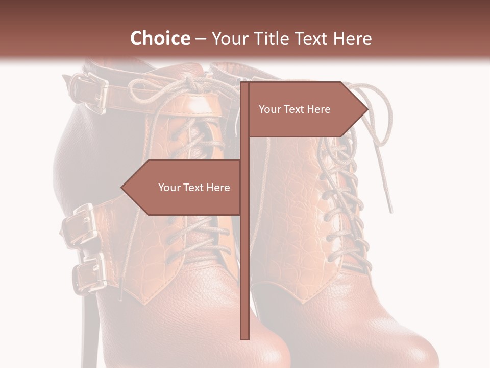 A Pair Of Brown Boots With Straps On Them PowerPoint Template