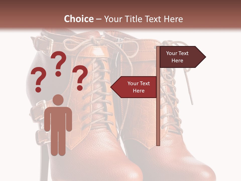 A Pair Of Brown Boots With Straps On Them PowerPoint Template